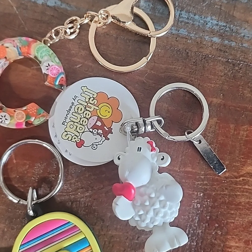 Purse Charm Bag Keychain Lot 4 Flipflop Letter L C Lamb Sheep World
